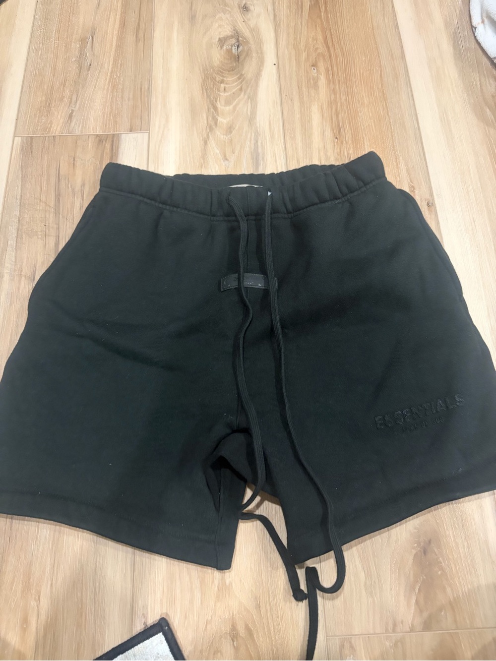 Essentials Black Men's Elastic Drawstring Athletic Shorts